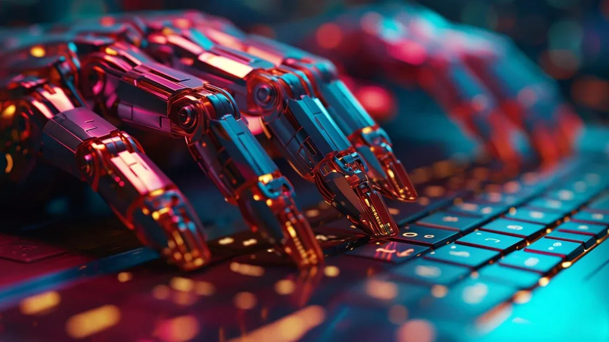 Jovem programador analisa linhas de código em tela de computador portátil escuro