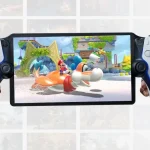 Dispositivo Nintendo Switch exibindo menu principal na tela