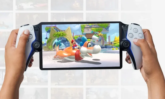 Dispositivo Nintendo Switch exibindo menu principal na tela