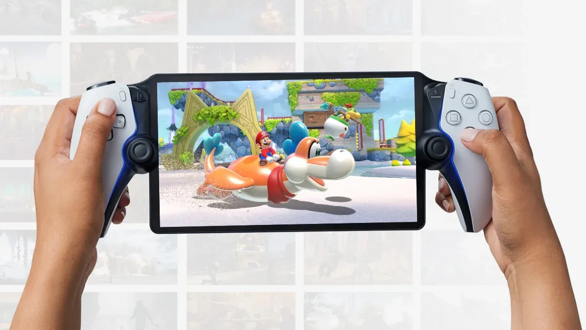 Dispositivo Nintendo Switch exibindo menu principal na tela