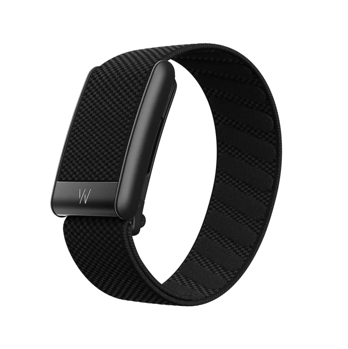 Pulseira fitness de tecido minimalista sendo usada em um pulso
