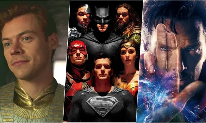 Ator Henry Cavill interpretando o Superman em cena de produção cinematográfica